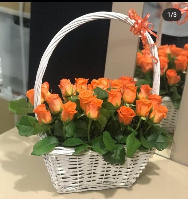 Корзина с розами 35 роза