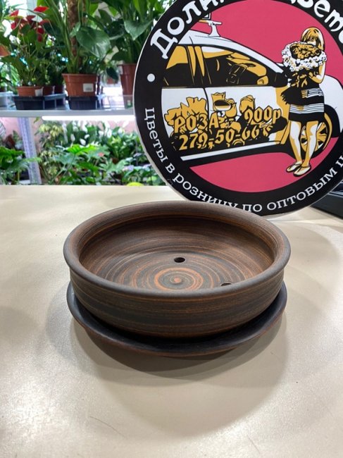 Вазон Бонсайница 1л., дымленый d20см.