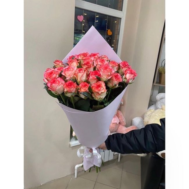 Роза Джумилия. Букет из 35 роз. Высота 50 см