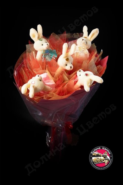 Букеты из мягких игрушек Зайки