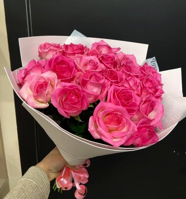 Роза Кэнди аваланж. Букет из 21 розы. Высота 60 см