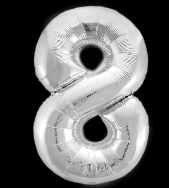 Шар фольгированная цифра 8